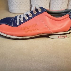 Coral and Navy bowling shoes